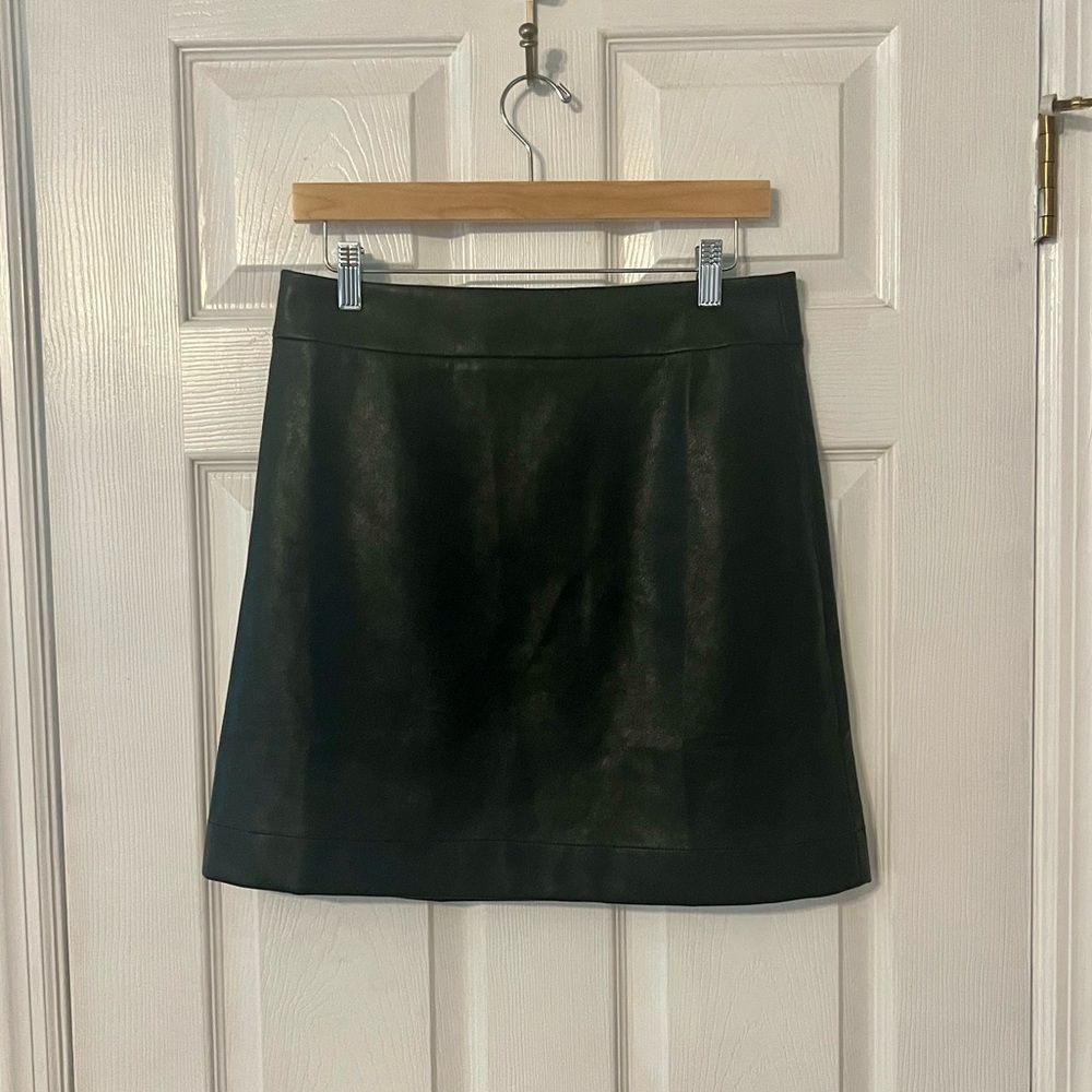 J. Crew Women’s Faux Leather Black Mini Skirt Size 8